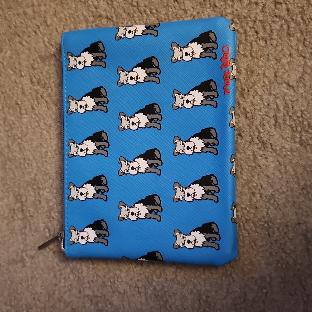 Marc Tetro Blue Schnauzer Pouch Purse Clutch